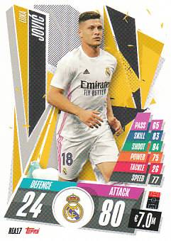 Luka Jovic Real Madrid 2020/21 Topps Match Attax CL #REA17